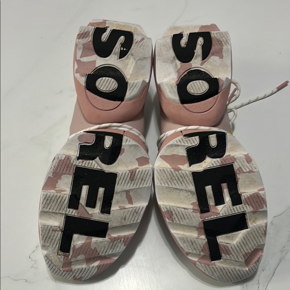 Sorel White and Pink Sneakers with Chunky Sole and Breathable Mesh - Picture 5 of 5